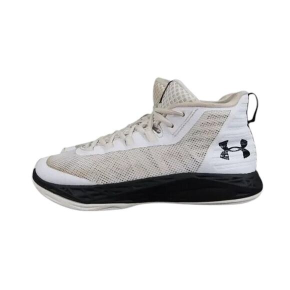 Under Armour Shoes Womens 8 Athletic Trainers Basketball Sports Active White Mid - Picture 4 of 14